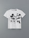 Crew Neck Mickey and Minnie Mouse Printed Women's T-shirt
